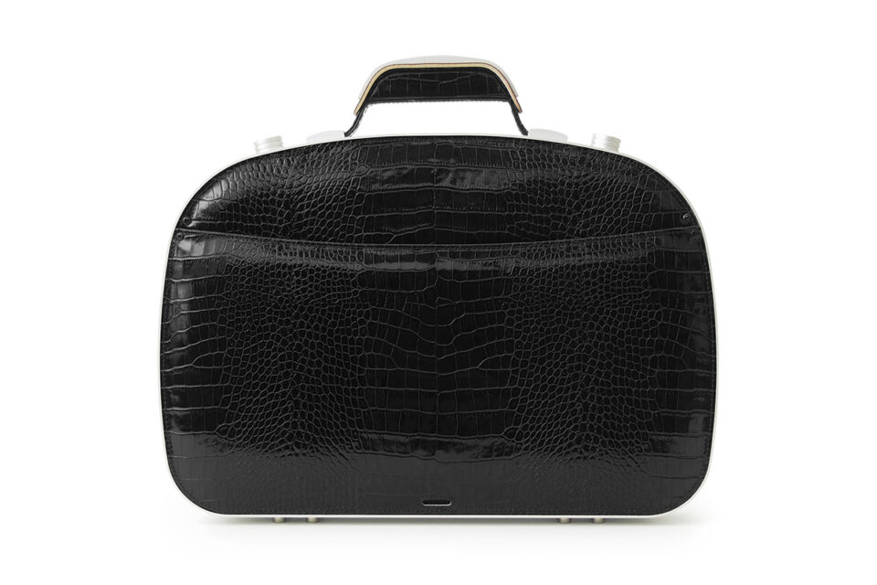 BLAUDESIGN Briefcase Crocodile Black