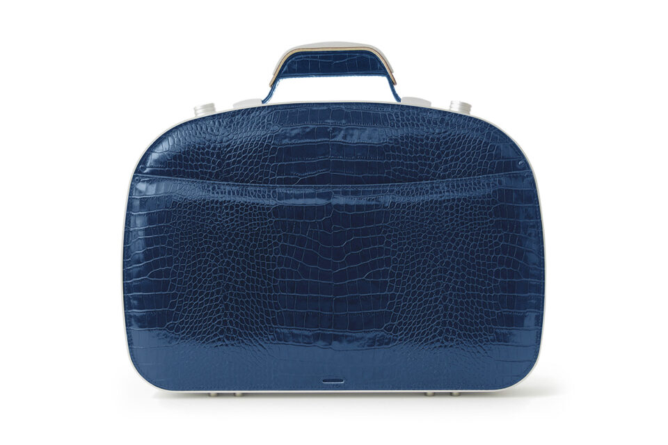 BLAUDESIGN Briefcase Crocodile Navy