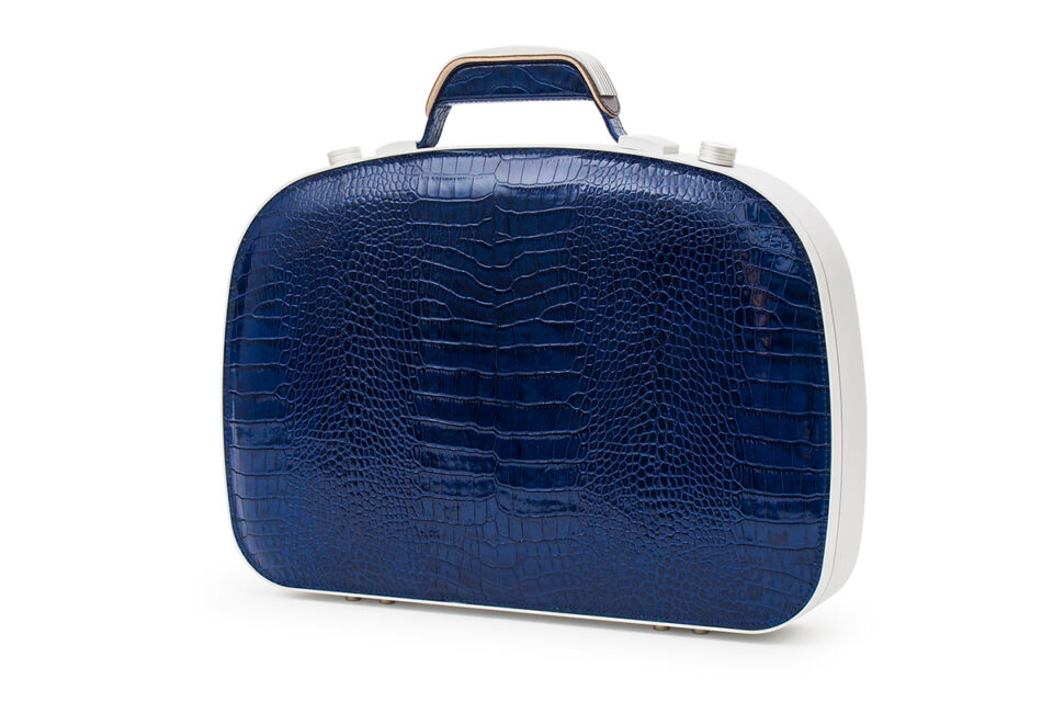 BLAUDESIGN Briefcase Crocodile Navy