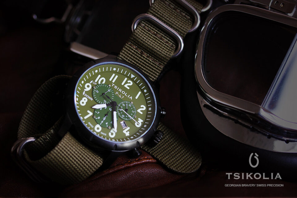 Tsikolia-P-47-Black-Khaki TSIKOLIA P-47-10 BLACK PVD/KHAKI