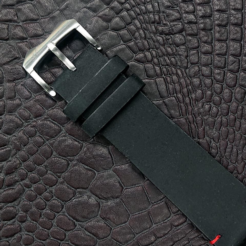 ヌバックレザーストラップ 黒