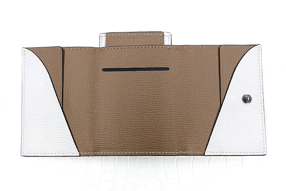 Wallet Two in One ホワイト/ライトブラウン