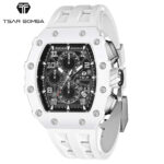 TSARBOMBA TB8204B-01 バイオセラミック ホワイト サーボンバ トノー型腕時計