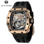 TSARBOMBA TB8208A-07 SS ローズゴールド/ブラック サーボンバ スケルトン腕時計