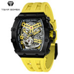 TSARBOMBA TB8208A-13 SS イエロー/ブラック サーボンバ スケルトン腕時計
