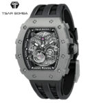TSARBOMBA TB8208T-01 チタン ガンメタル/ブラック サーボンバ スケルトン腕時計