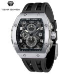 TSARBOMBA TB8211Q-01 SS シルバー/ブラック サーボンバ トノー型腕時計