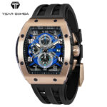 TSARBOMBA TB8211Q-05 SS ブラック/ローズゴールド サーボンバ トノー型腕時計