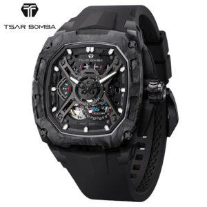 サーボンバ ダークマター メンズ腕時計 ブラック カーボン スケルトン オートマティック