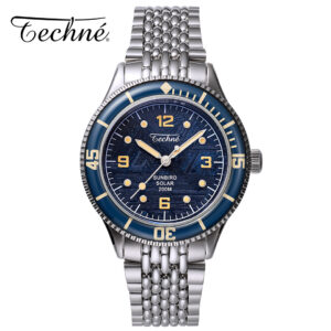 Techne MARINE OFFSHORE Solar Divers Watch METEORITE NAVY te-001-63b-nv