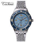 Techne MARINE OFFSHORE Solar Divers Watch METEORITE SKY BLUE te-001-63b-sb