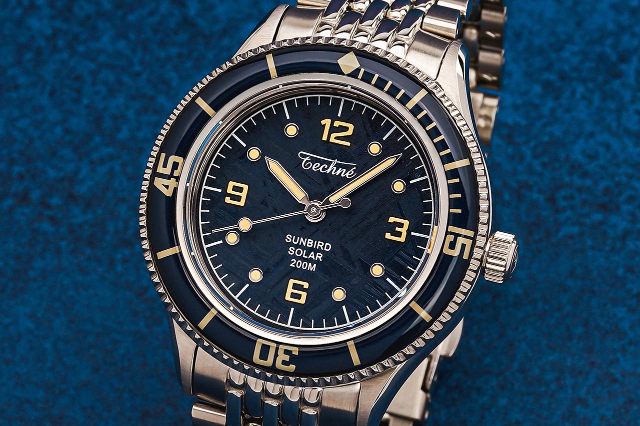 Techne Marine Offshore Divers Watch Navy Blue Meteorite Dial